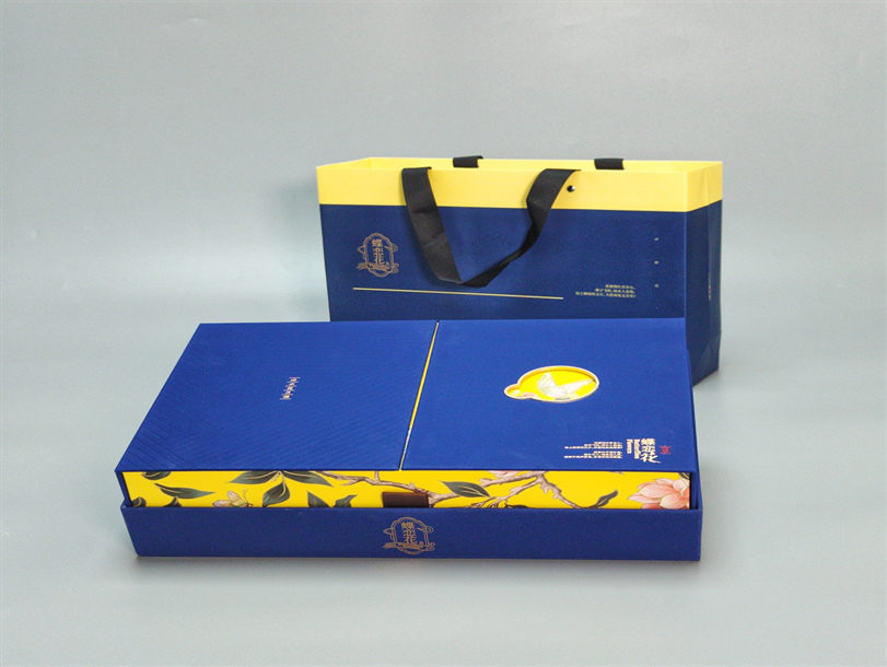 蝶恋花月饼包装盒双开盒蓝色款