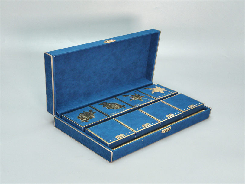 月饼包装盒（蓝色皮质款）