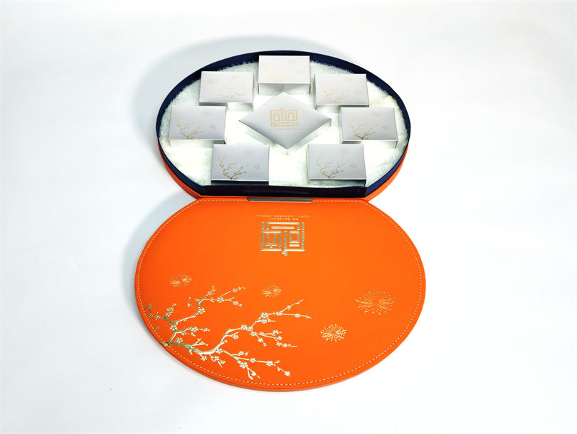 圆形月饼礼盒橙色