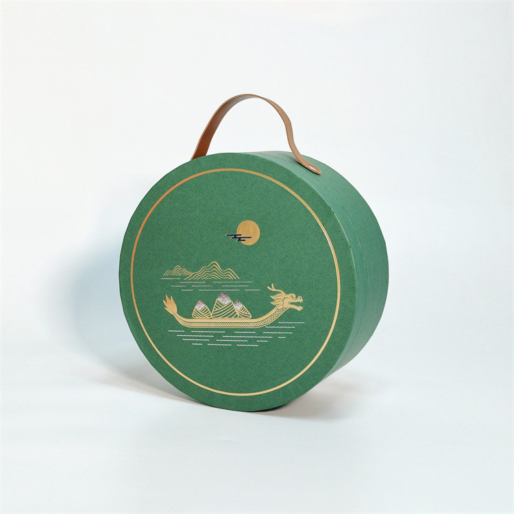 圆形手提粽子礼盒（绿色）